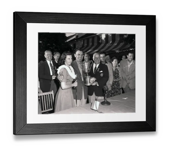 Framed Print : Ben Hogan with Wife and Trophy