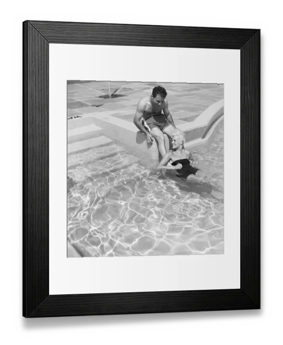 Framed Print : Jake Lamotta and Wife Vickie in Pool Framed Print : Jake Lamotta and Wife Vickie in Pool