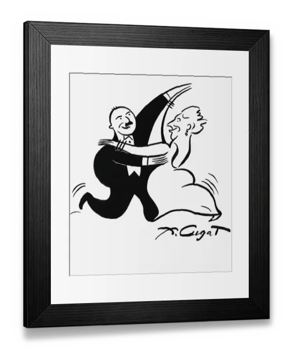 Framed Print : Sketch Showing a Couple as Dancers Framed Print : Sketch Showing a Couple as Dancers