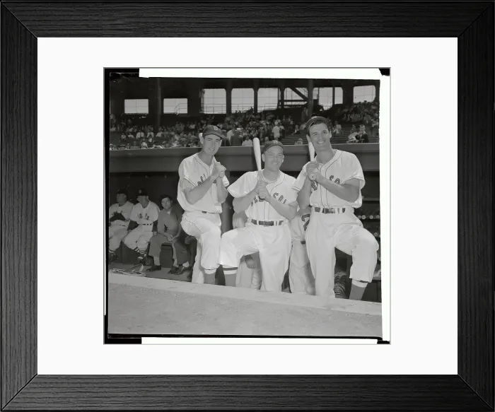 Framed Print : Ted Williams and Teammates Posing with Baseball Bats Framed Print : Ted Williams and Teammates Posing with Baseball Bats