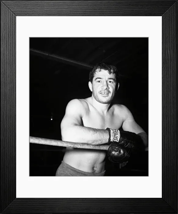 Framed Print : Rocky Graziano Leaning on Ropes in Ring Framed Print : Rocky Graziano Leaning on Ropes in Ring
