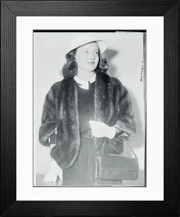 Framed Print : Bette Davis Wearing Fur Coat Framed Print : Bette Davis Wearing Fur Coat