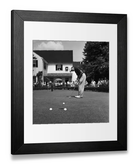 Framed Print : Ben Hogan Putting During Practice Framed Print : Ben Hogan Putting During Practice