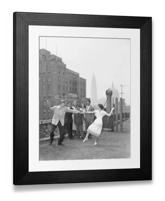 Framed Print : Teen Couple Dancing As Others Look On Framed Print : Teen Couple Dancing As Others Look On