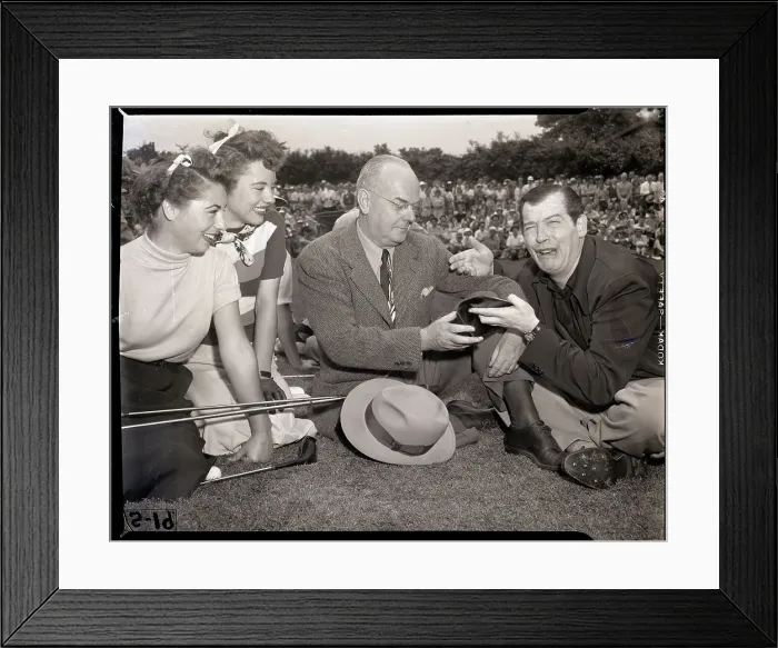 Framed Print : Milton Berle with John Snyder and Bauer Sisters Framed Print : Milton Berle with John Snyder and Bauer Sisters
