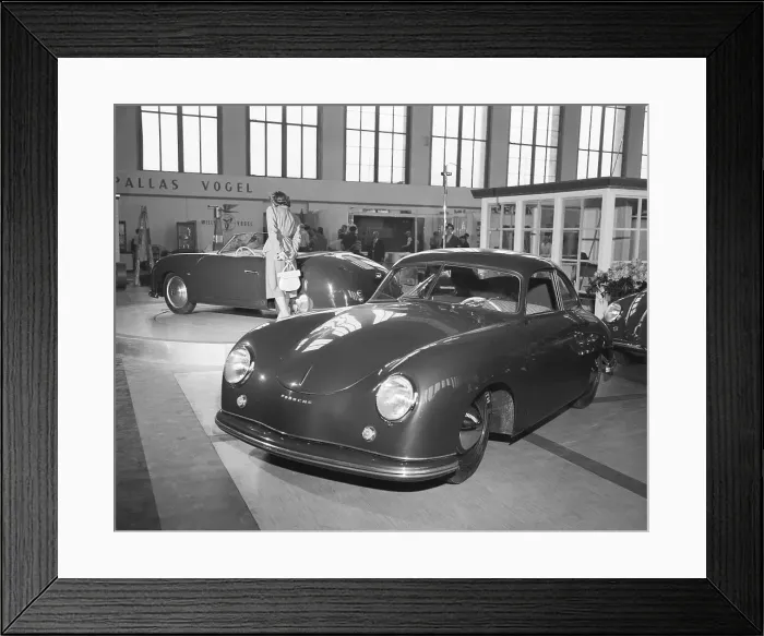 Framed Print : Porsche 356 Coupe and Convertible at Berlin Auto Show Framed Print : Porsche 356 Coupe and Convertible at Berlin Auto Show