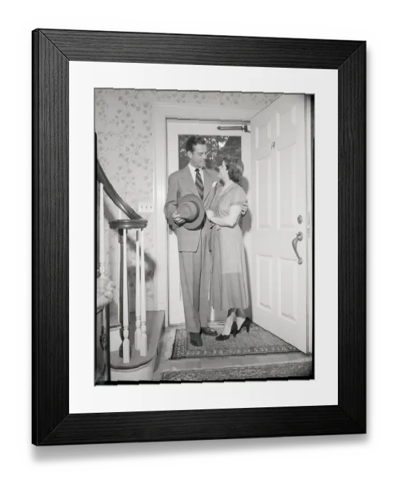 Framed Print : Posed Photo of Domestic Bliss, 1950 Framed Print : Posed Photo of Domestic Bliss, 1950