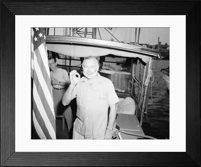 Framed Print : A Fishless Ernest Hemingway