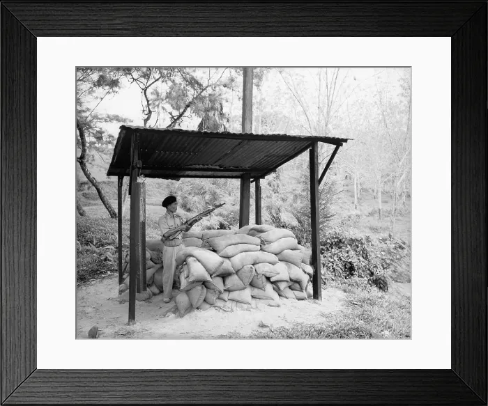 Framed Print : Malayan Soldier Standing Guard