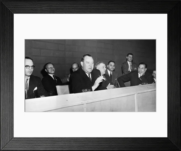 Framed Print : Trygve Lie Seated At Panel Speaking