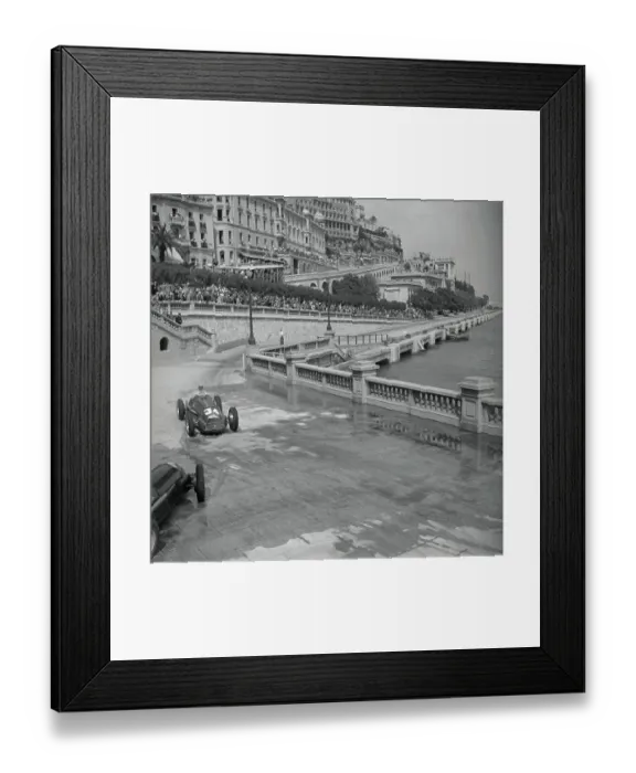 Framed Print : Juan Fangio Driving His Car Framed Print : Juan Fangio Driving His Car