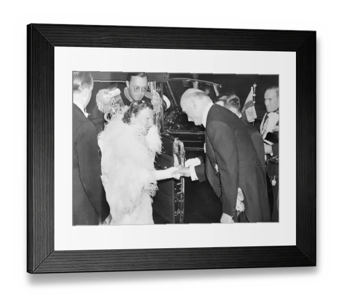 Framed Print : Robert Schuman Greeting Queen Juliana Framed Print : Robert Schuman Greeting Queen Juliana