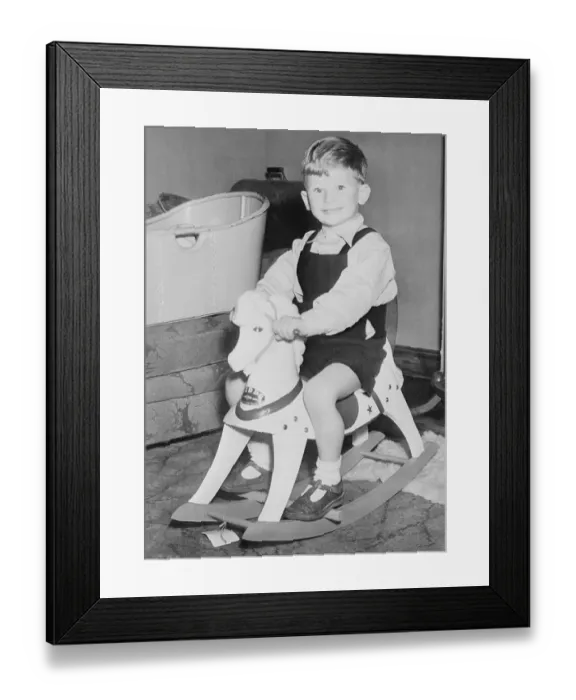 Framed Print : Terry Neale Rocking on Toy Horse Framed Print : Terry Neale Rocking on Toy Horse