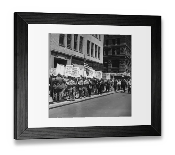 Framed Print : Workers Picket Office of Robert Moses Framed Print : Workers Picket Office of Robert Moses