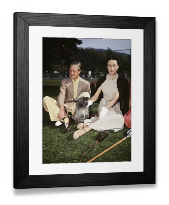 Framed Print : Duke and Dutchess Relaxing with Dog Framed Print : Duke and Dutchess Relaxing with Dog