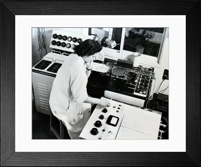 Framed Print : Technician Using Electroencephalograph Framed Print : Technician Using Electroencephalograph