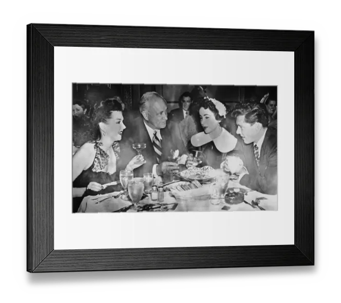 Framed Print : Elizabeth Taylor with Husband and Notables