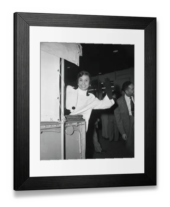 Framed Print : Actress Lena Horne Waving from Train Framed Print : Actress Lena Horne Waving from Train