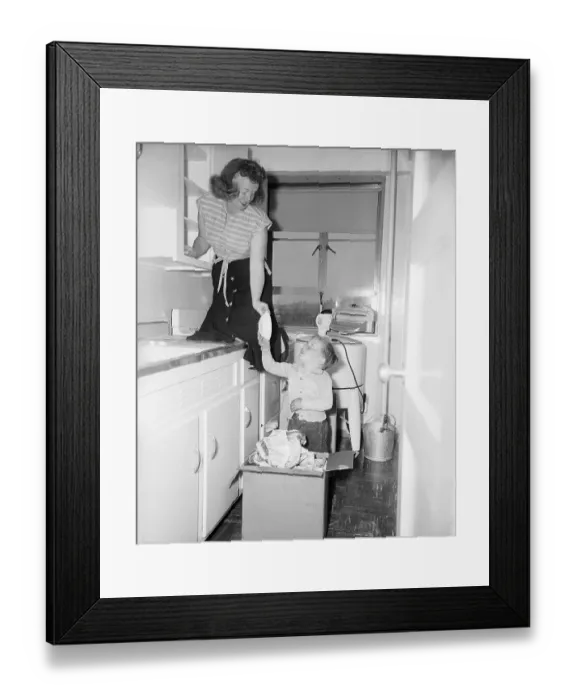 Framed Print : Boy Hands Bowl Up to Mother Framed Print : Boy Hands Bowl Up to Mother
