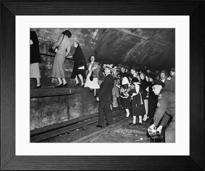 Framed Print : East River Tunnel Evacuees, 1950 Framed Print : East River Tunnel Evacuees, 1950