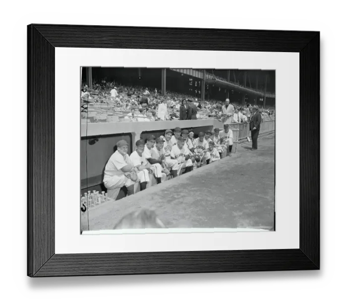 Framed Print : Former Yankees Waiting In Dugout