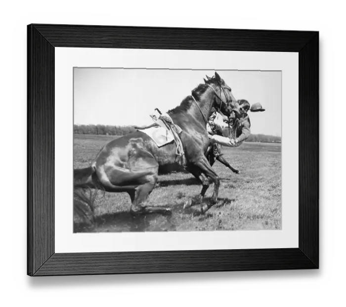 Framed Print : Accident With Horses; Horse Race Framed Print : Accident With Horses; Horse Race