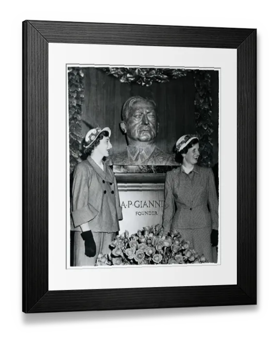 Framed Print : Granddaughters Unveil Bust of Amadeo Peter Giannini Framed Print : Granddaughters Unveil Bust of Amadeo Peter Giannini