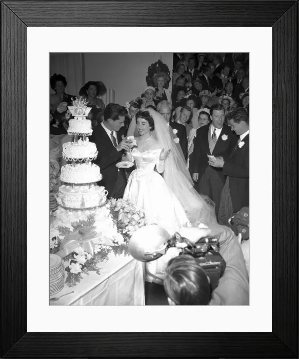 Framed Print : Liz Taylor and Nicky Hilton at Wedding