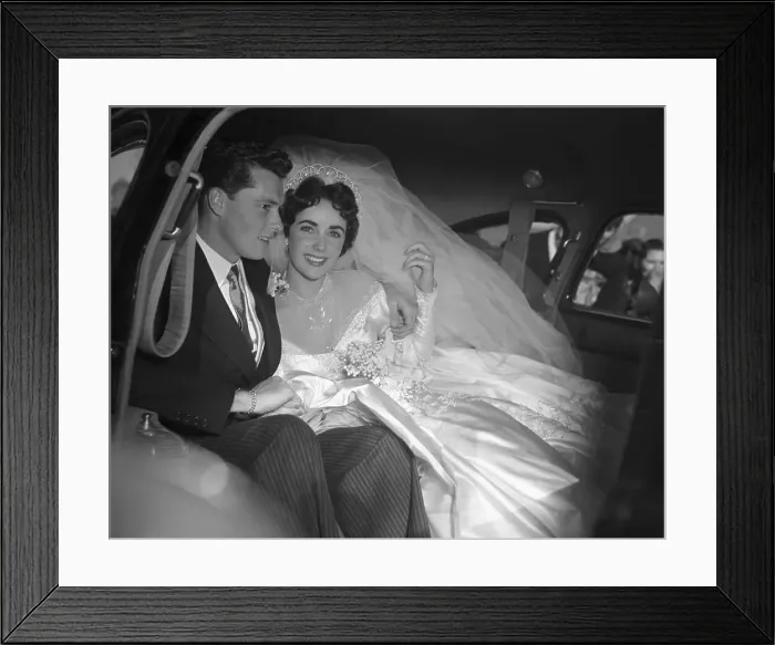 Framed Print : Wedding of Elizabeth Taylor and Conrad Hilton Jr