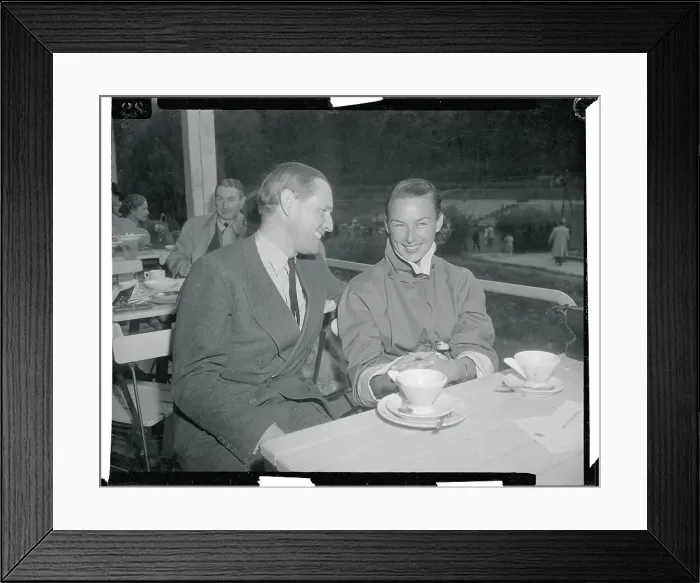 Framed Print : Gussie Moran Talking with Von Cramm Framed Print : Gussie Moran Talking with Von Cramm