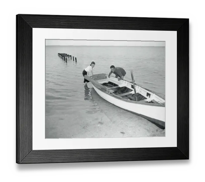 Framed Print : Errol Flynn and Princess Irene Guiding Canoe Framed Print : Errol Flynn and Princess Irene Guiding Canoe