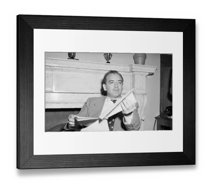 Framed Print : Joseph McCarthy Seated Holding Papers Framed Print : Joseph McCarthy Seated Holding Papers