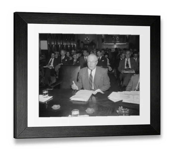 Framed Print : Joseph R. Farrington testifing for Hawaiian statehood Framed Print : Joseph R. Farrington testifing for Hawaiian statehood