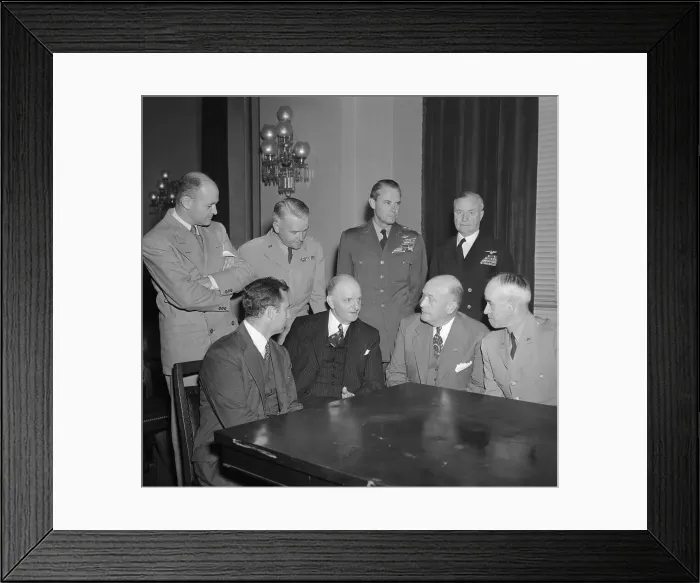 Framed Print : George Kennan and Omar Bradley with Government Officials Framed Print : George Kennan and Omar Bradley with Government Officials
