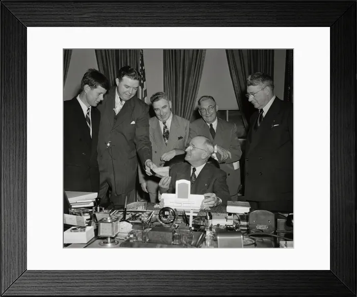 Framed Print : Memorial Committiee Visiting President Truman Framed Print : Memorial Committiee Visiting President Truman
