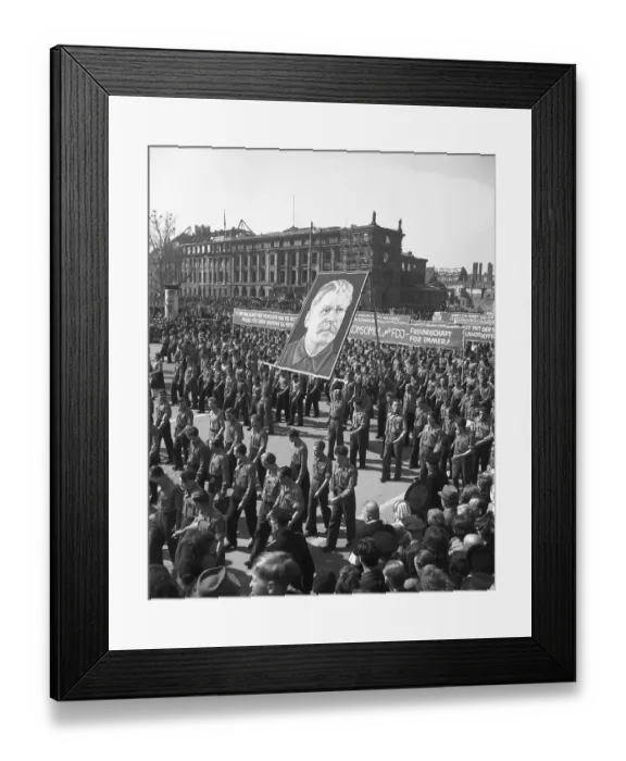 Framed Print : Communist Youths Marching in Berlin May Day Parade Framed Print : Communist Youths Marching in Berlin May Day Parade