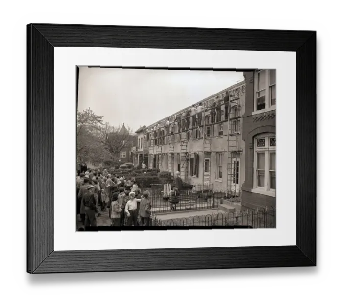 Framed Print : Homer Ferguson Watching Men Painting House Framed Print : Homer Ferguson Watching Men Painting House