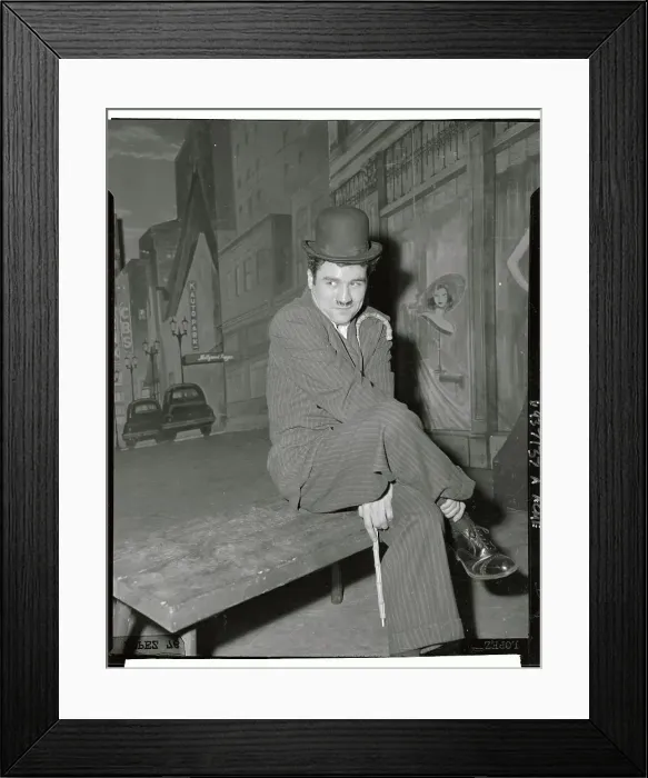 Framed Print : Charlie Chaplin, Jr. Dressed as the Tramp Framed Print : Charlie Chaplin, Jr. Dressed as the Tramp