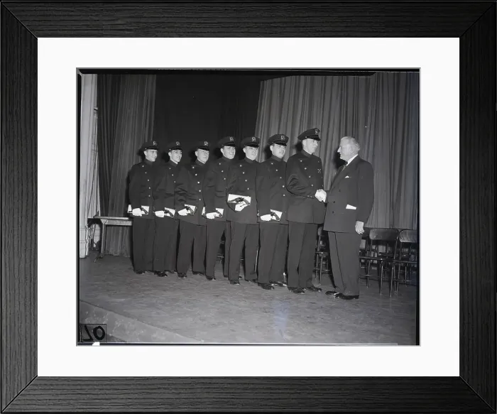 Framed Print : Police Academy Lined Up; Commissioner Framed Print : Police Academy Lined Up; Commissioner
