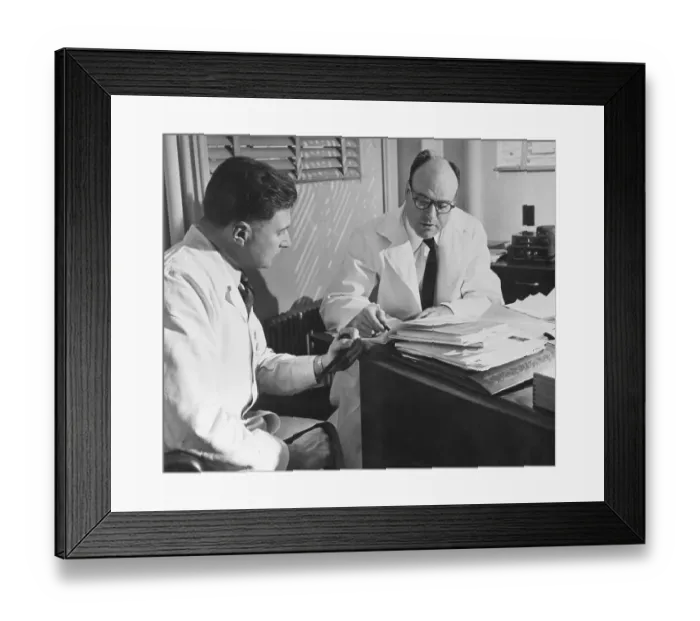 Framed Print : Doctors Hilary Koprowski and Herald Cox Framed Print : Doctors Hilary Koprowski and Herald Cox