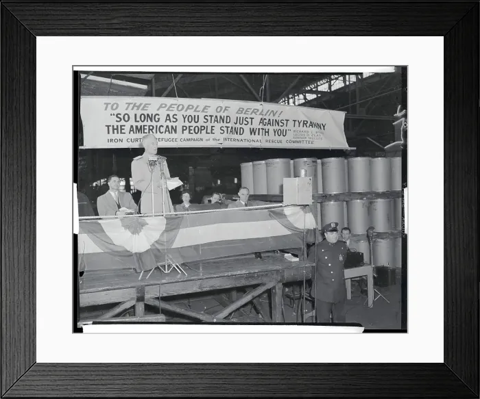Framed Print : Richard E Byrd Speaking at Ceremony Framed Print : Richard E Byrd Speaking at Ceremony