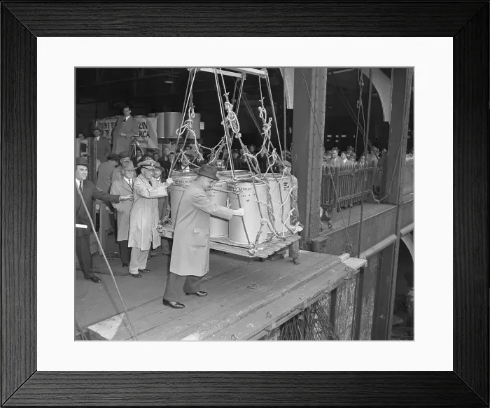 Framed Print : Richard E Byrd Helping Load Food Cargo Framed Print : Richard E Byrd Helping Load Food Cargo