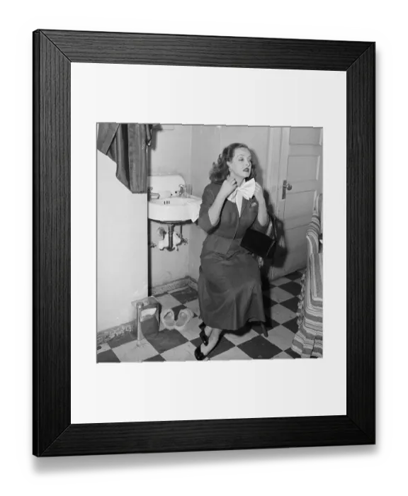 Framed Print : Bette Davis Preparing Herself Framed Print : Bette Davis Preparing Herself