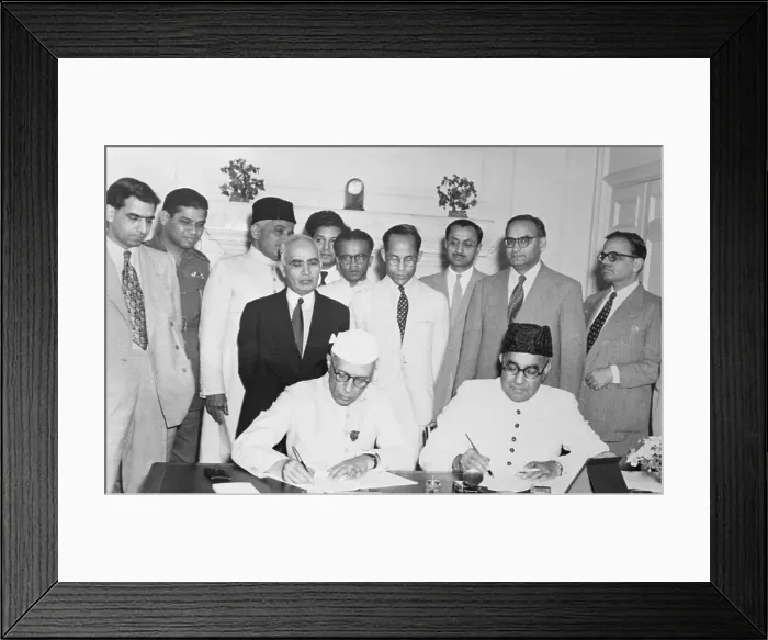 Framed Print : Nehru and Khan Singing Agreement Framed Print : Nehru and Khan Singing Agreement