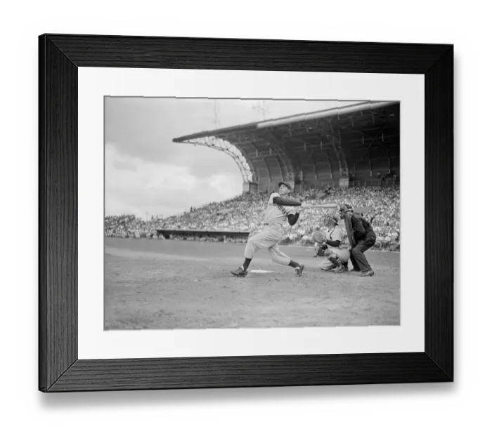 Framed Print : Joe DiMaggio Hitting Home Run
