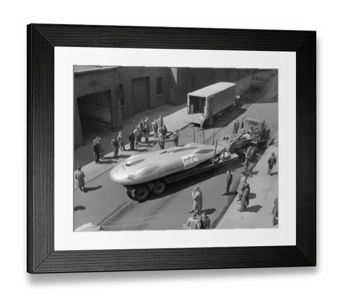 Framed Print : Crowd Observing Car Framed Print : Crowd Observing Car