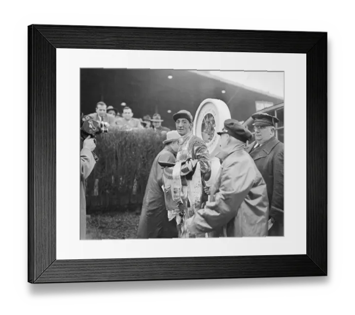 Framed Print : Eddie Arcaro on Scales Framed Print : Eddie Arcaro on Scales