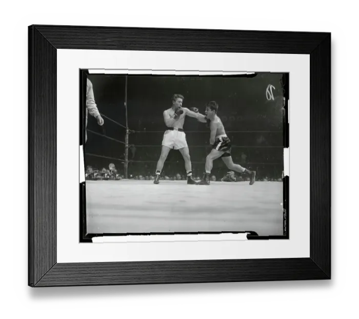 Framed Print : Rocky Graziano Boxing Against Tony Janiro Framed Print : Rocky Graziano Boxing Against Tony Janiro