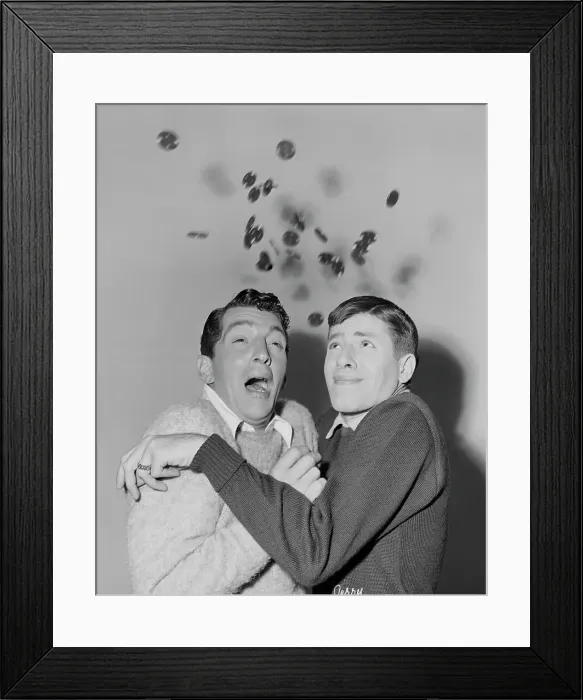 Framed Print : Poker Chips Falling on Dean Martin and Jerry Lewis Framed Print : Poker Chips Falling on Dean Martin and Jerry Lewis
