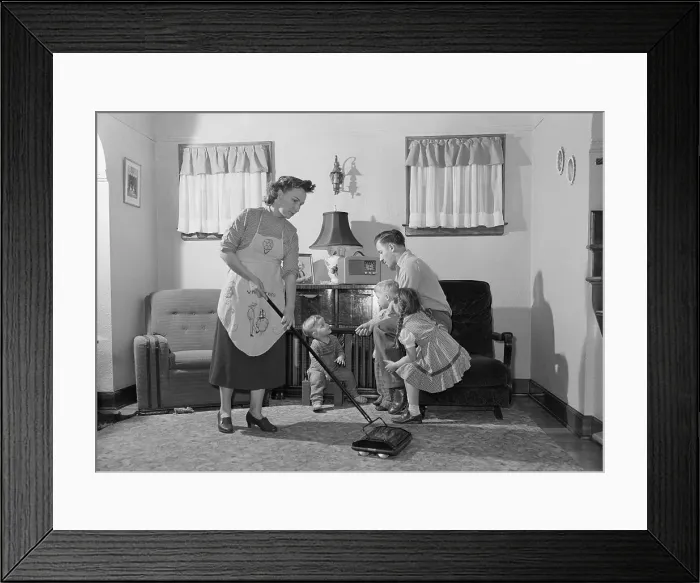 Framed Print : Cleaning in the Family Room Framed Print : Cleaning in the Family Room